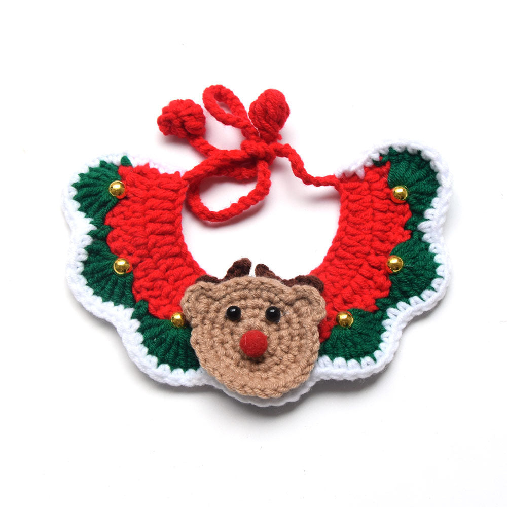 Pet Wool Dog Collar Santa Claus Cat Bib Pet Supplies