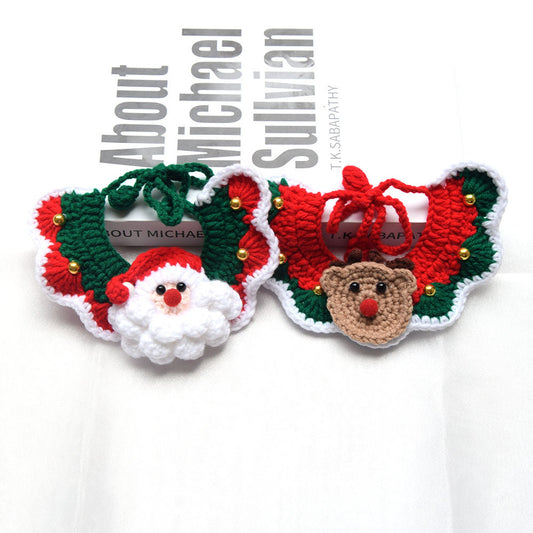 Pet Wool Dog Collar Santa Claus Cat Bib Pet Supplies