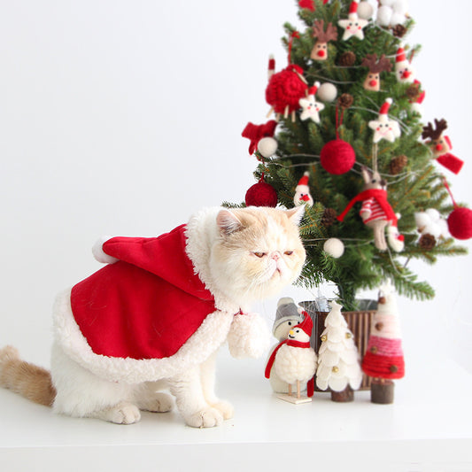 Little Red Riding Hood Dog Clothes Cape Christmas Cat Hooded Cape Pet Costume