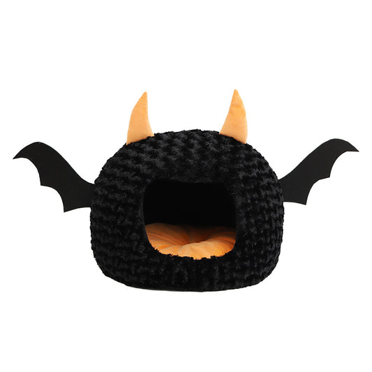 Pet Halloween Devil Cat Nest Large Space Fully Enclosed Warm Puppy Nest