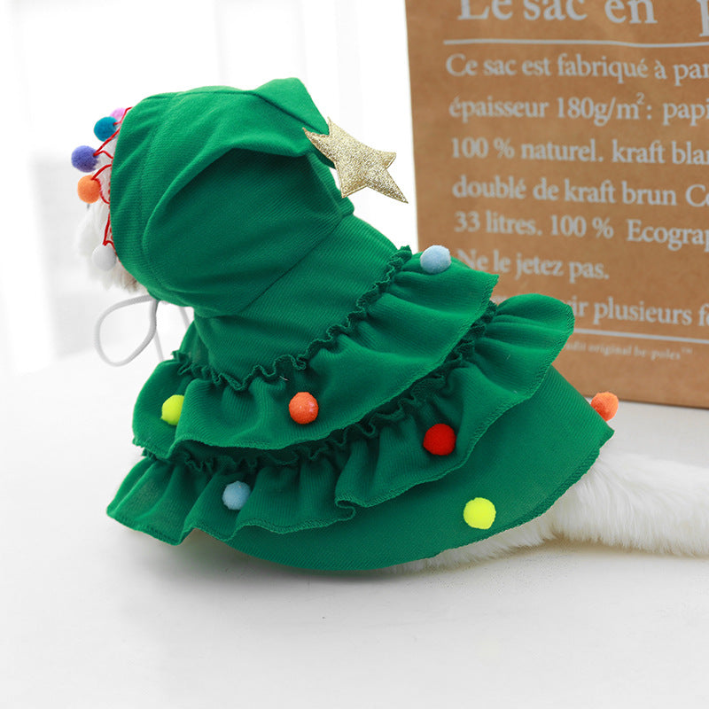 Pet Clothes Christmas Tree Cape Dog Costume