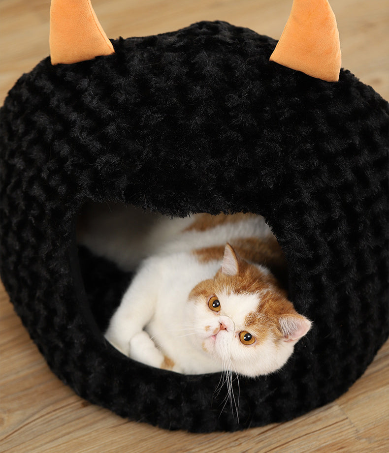 Pet Halloween Devil Cat Nest Large Space Fully Enclosed Warm Puppy Nest