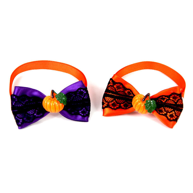 Halloween Pumpkin Pet Bow Tie Cat Dog Accessories Pet Supplies