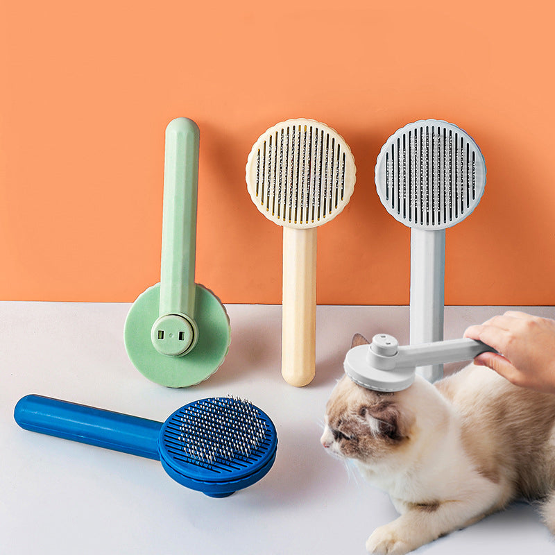 Pet Hair Removal Comb Dog Brush Cat Cleaning Self-Cleaning Needle Massage Comb