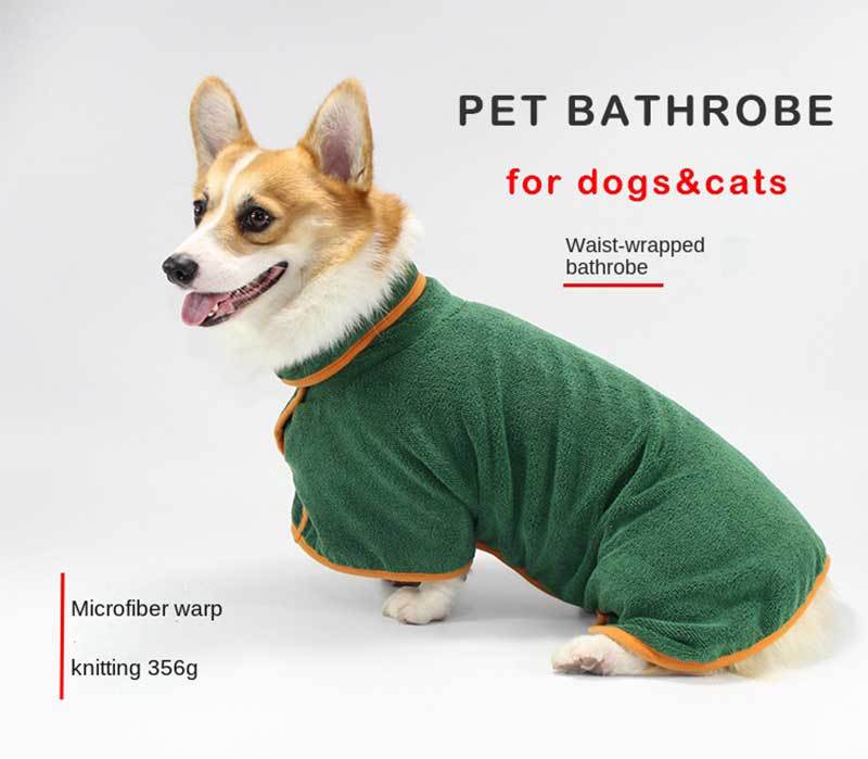 Pet Bath Towel Strong Absorbent Dog Cat Towel Bathrobe