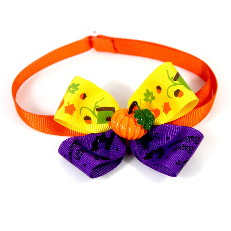 Halloween Pumpkin Pet Bow Tie Cat Dog Accessories Pet Supplies