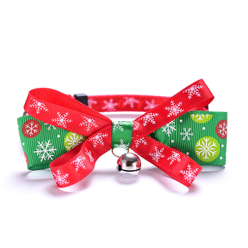 Bow Bell Tie Christmas Cat Collar Pet Supplies