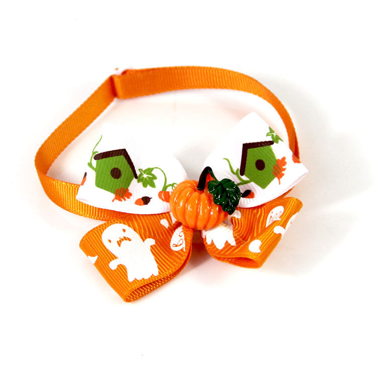 Halloween Pumpkin Pet Bow Tie Cat Dog Accessories Pet Supplies