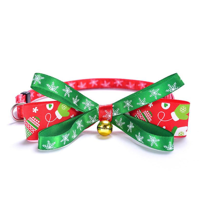 Bow Bell Tie Christmas Cat Collar Pet Supplies