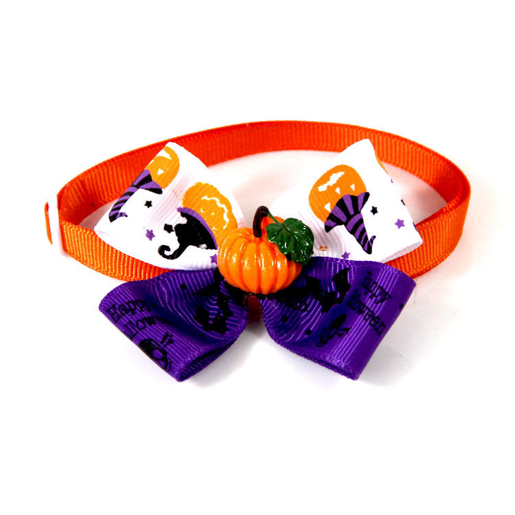 Halloween Pumpkin Pet Bow Tie Cat Dog Accessories Pet Supplies