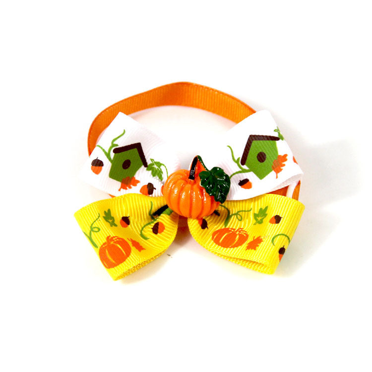 Halloween Pumpkin Pet Bow Tie Cat Dog Accessories Pet Supplies